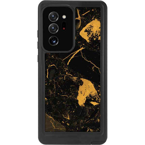 Black and Gold Scattered Marble Galaxy Note20 Ultra 5G Waterproof Case